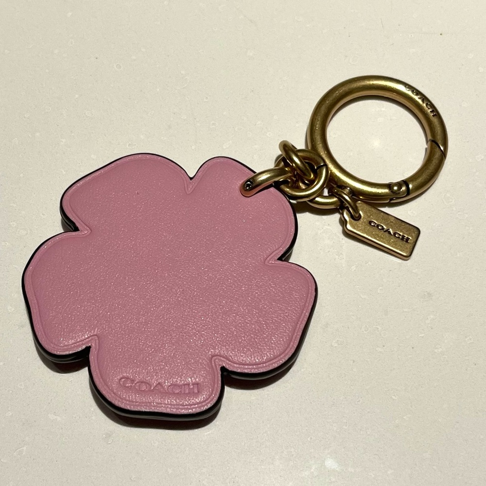 Coach Tea Rose Floral Key Holder / Purse Charm - Picture 2 of 2